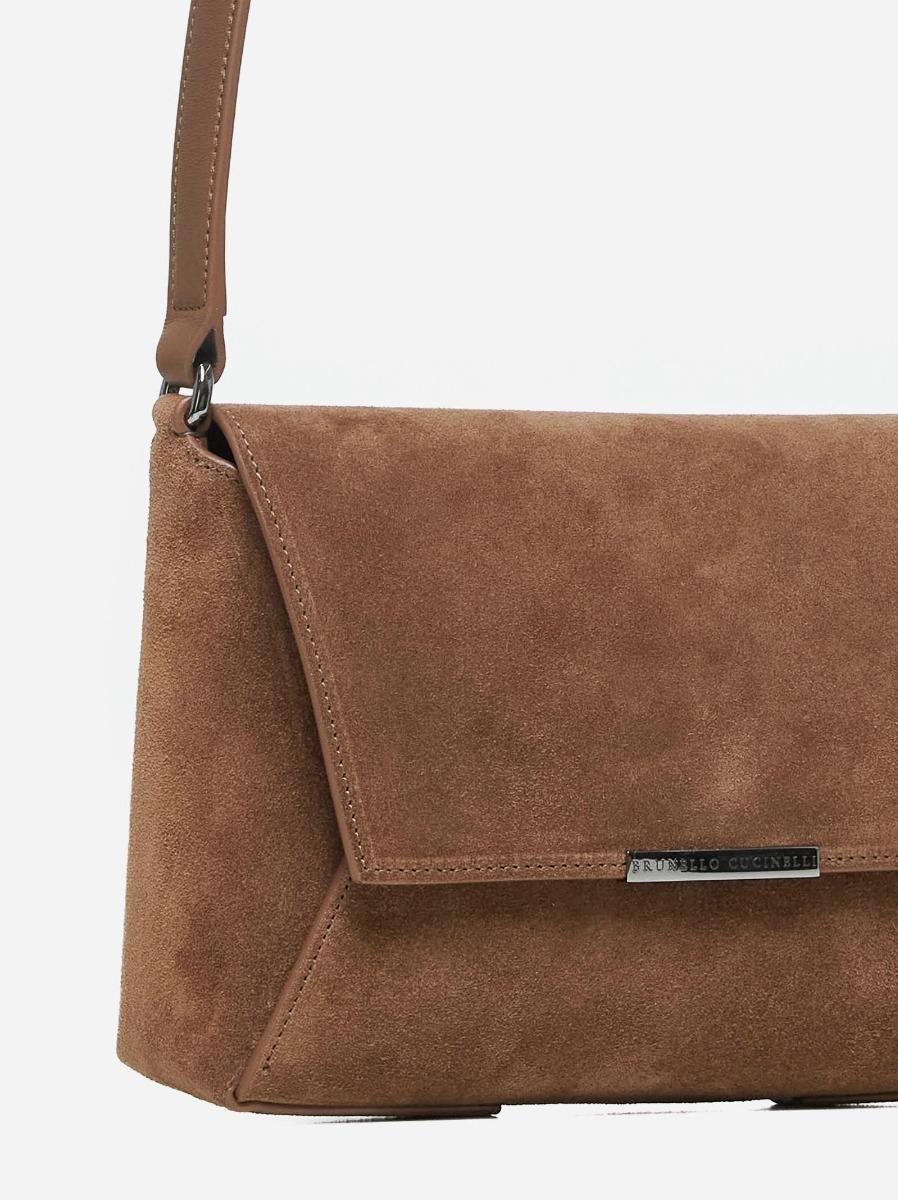 BRUNELLO CUCINELLI Borsa a tracolla in suede Presa