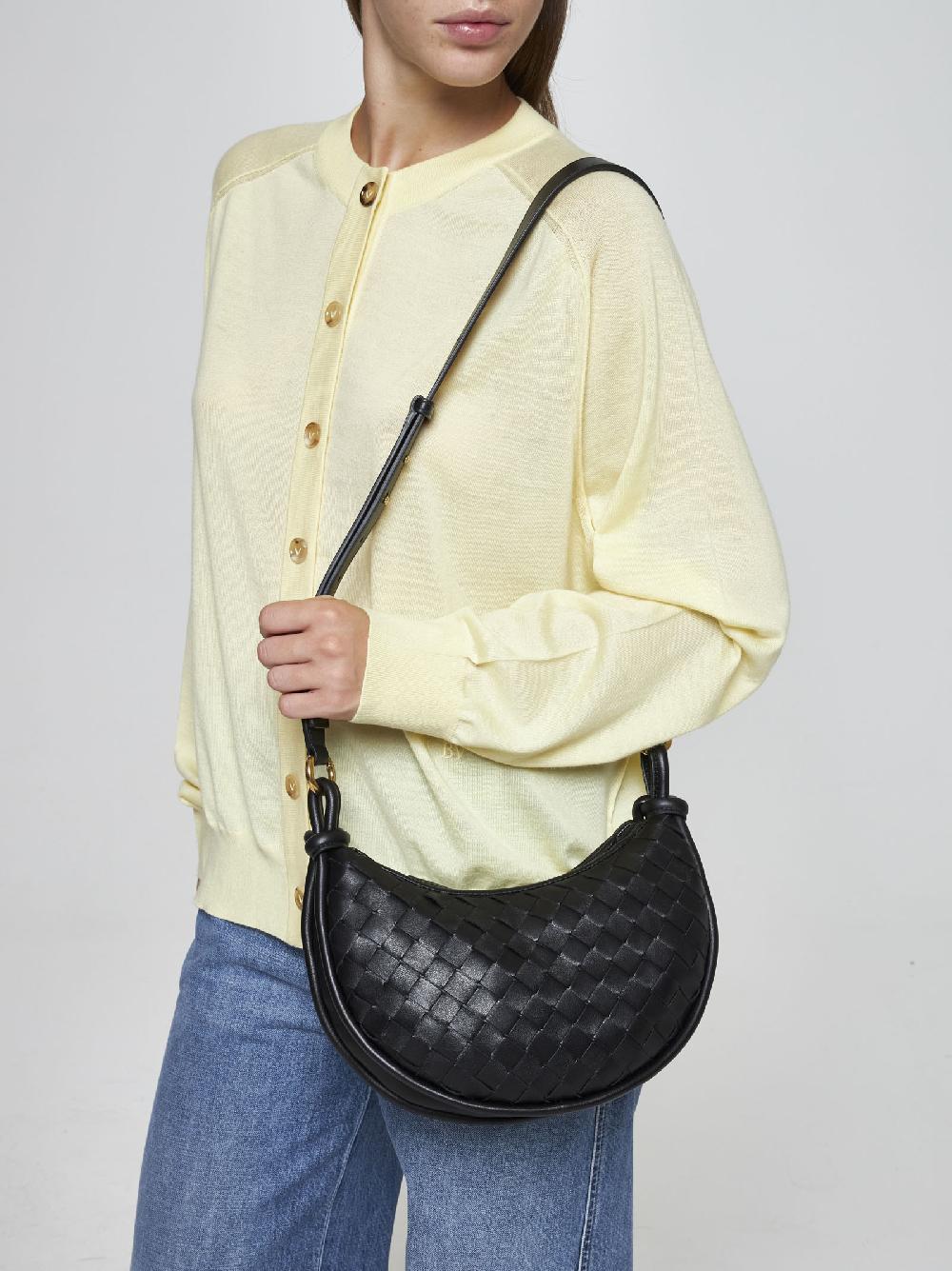 BOTTEGA VENETA Borsa Messenger Gemelli in pelle Intrecciato Sconto
