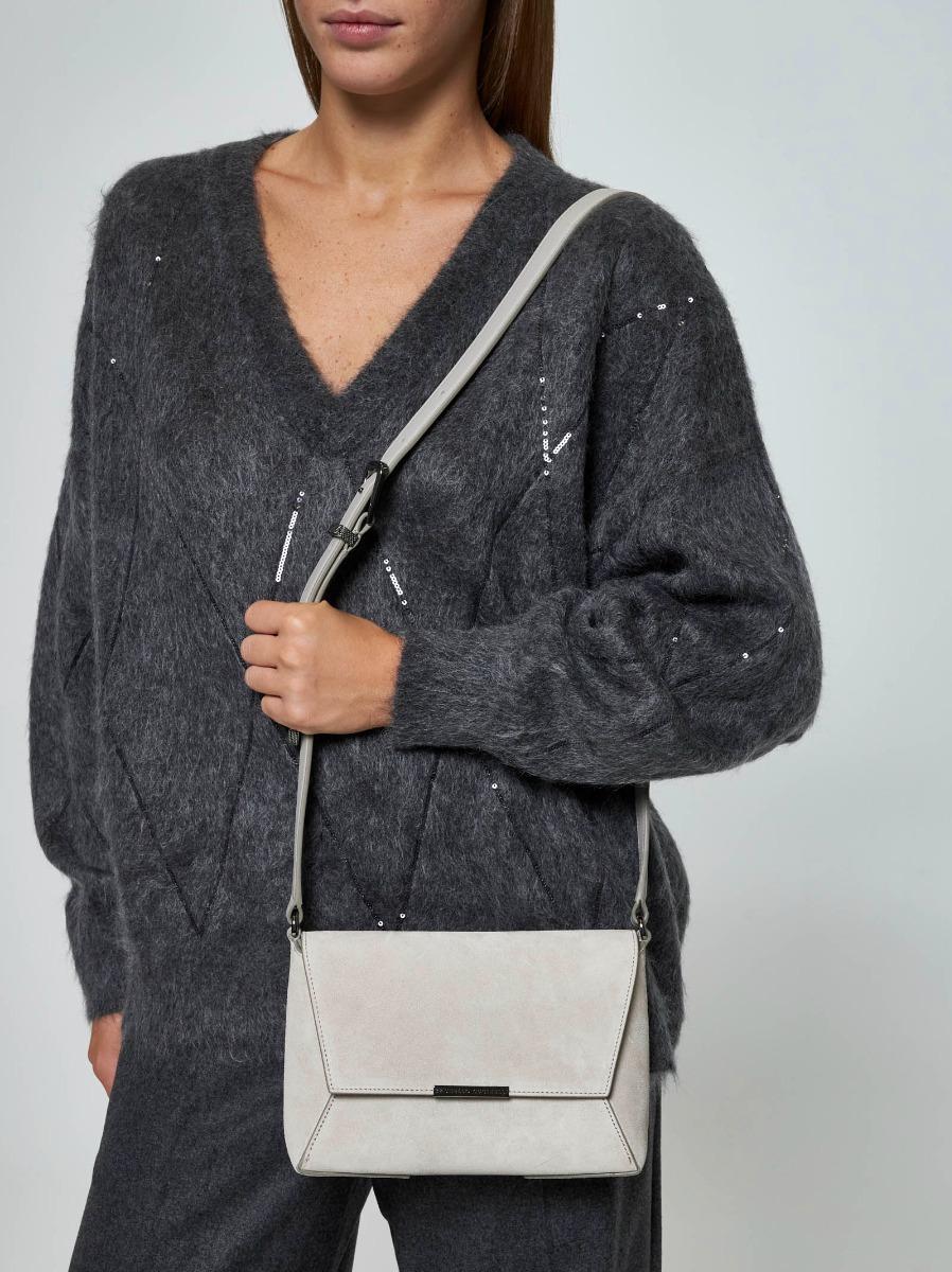 BRUNELLO CUCINELLI Borsa a tracolla in suede Offerta