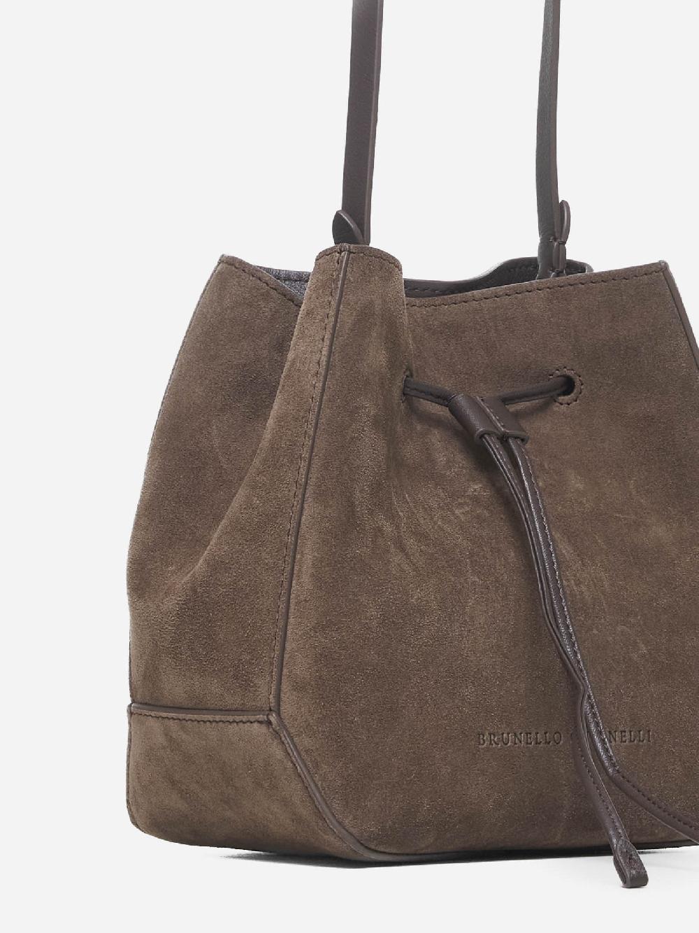 BRUNELLO CUCINELLI Borsa a secchiello piccola in suede Economico