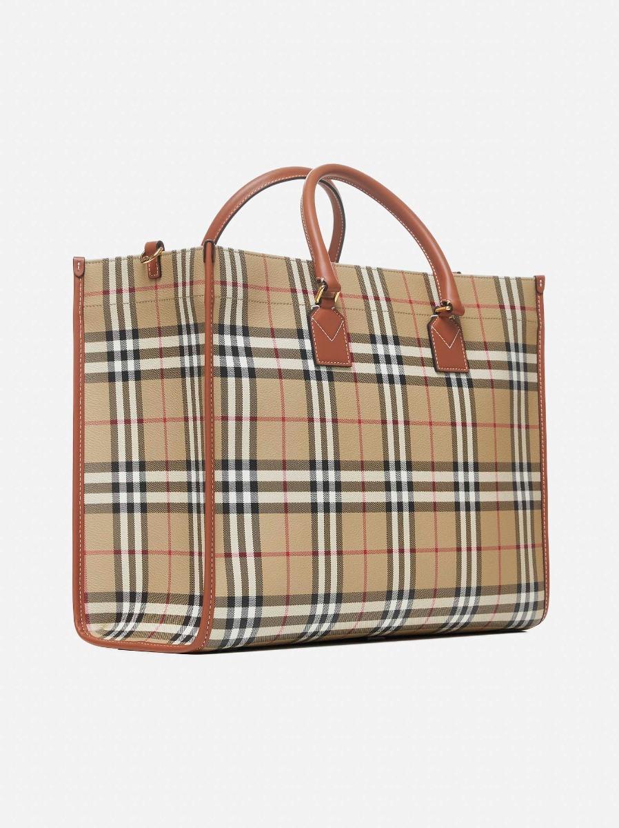 BURBERRY Tote Freya media beige Saldi