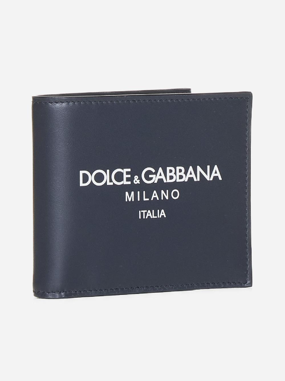 DOLCE & GABBANA Portafoglio in pelle con logo In Saldo