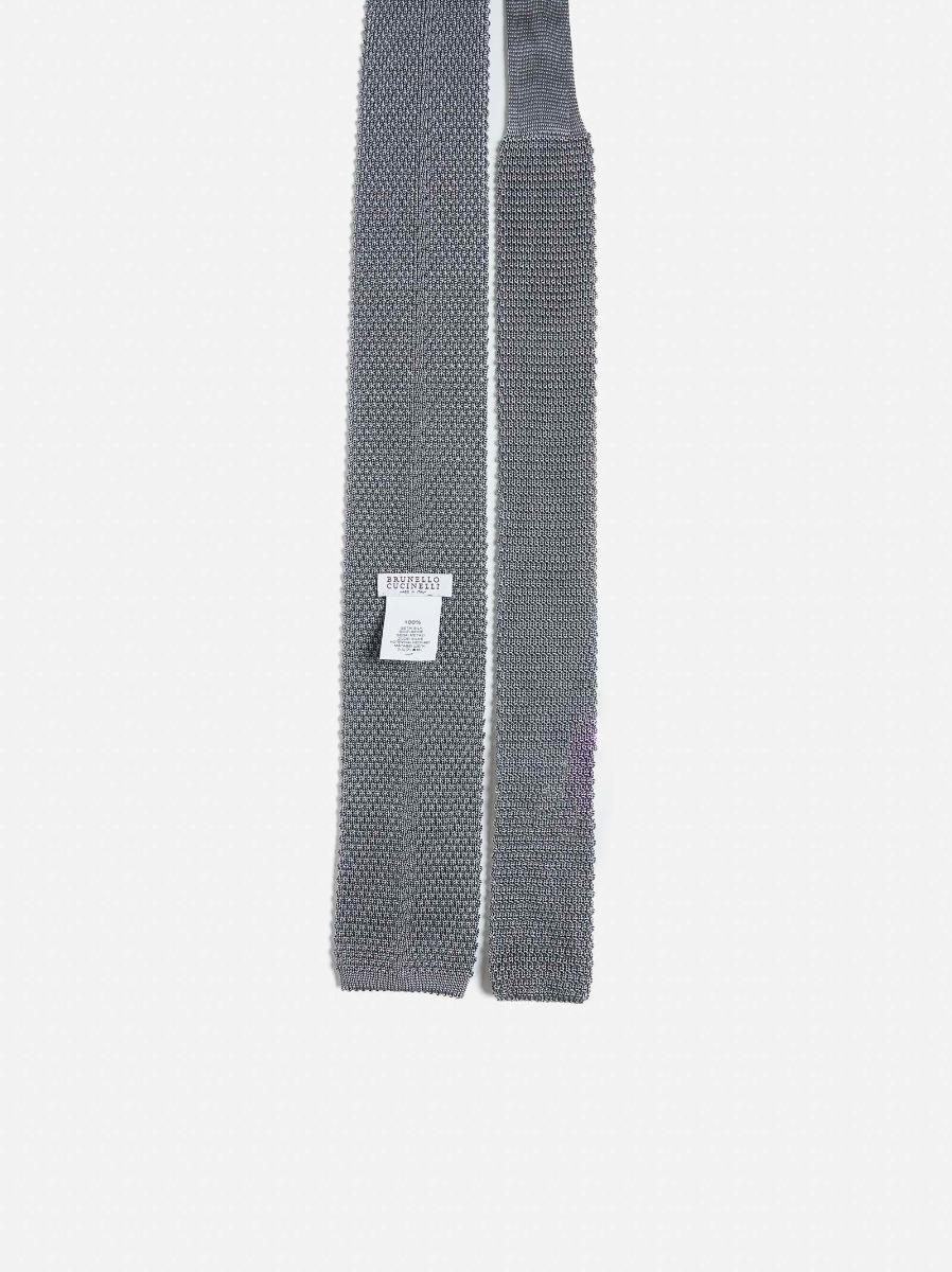 BRUNELLO CUCINELLI Cravatta in maglia di seta Moda