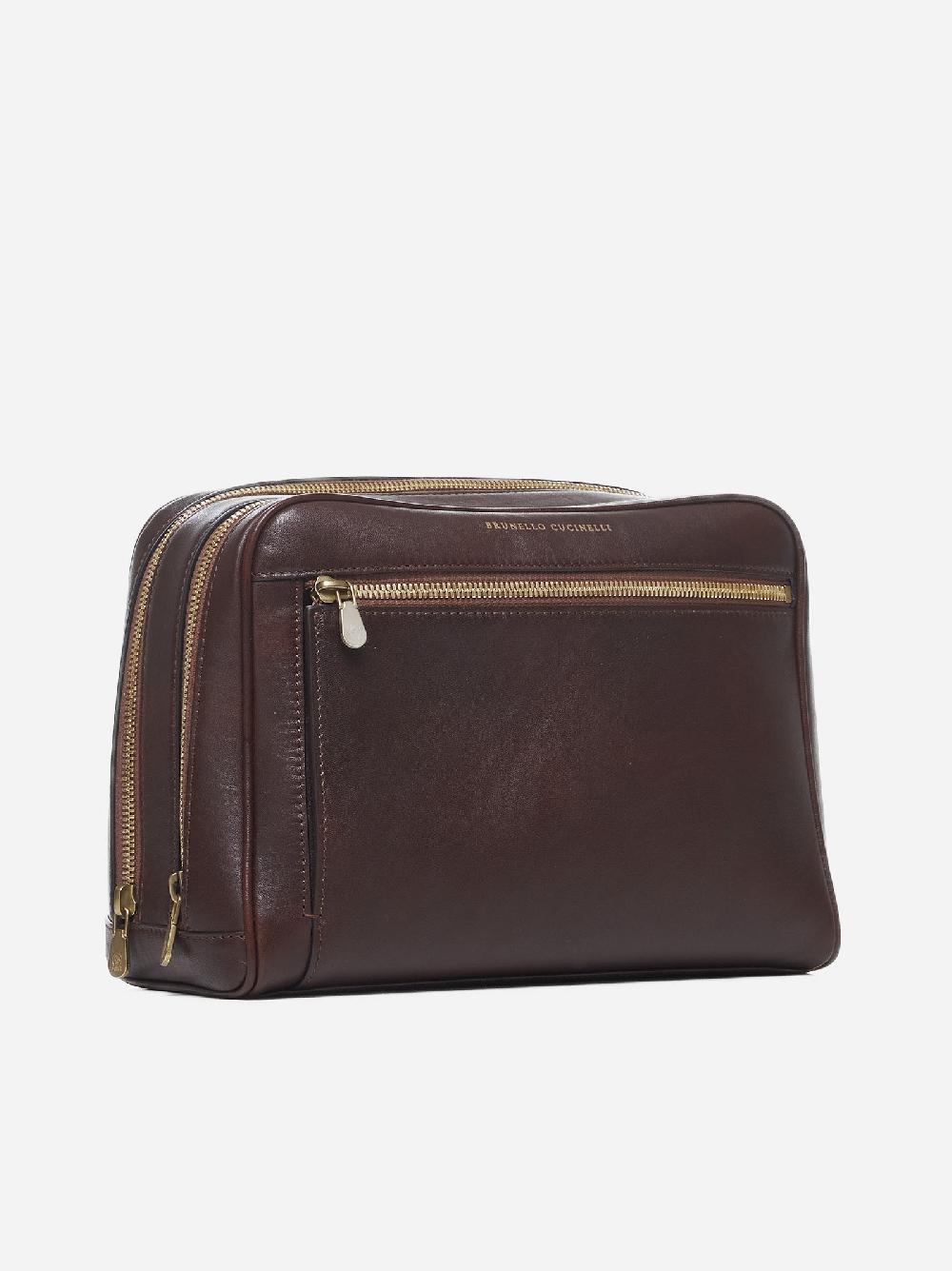 BRUNELLO CUCINELLI Beauty case in pelle 2025