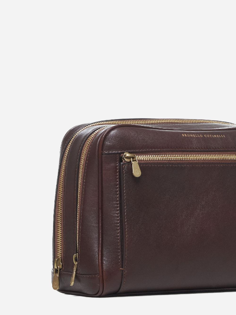 BRUNELLO CUCINELLI Beauty case in pelle 2025