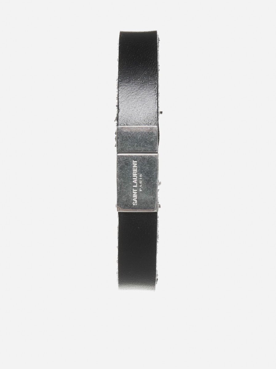 SAINT LAURENT Bracciale Opyum YSL in pelle vegan Sottocosto