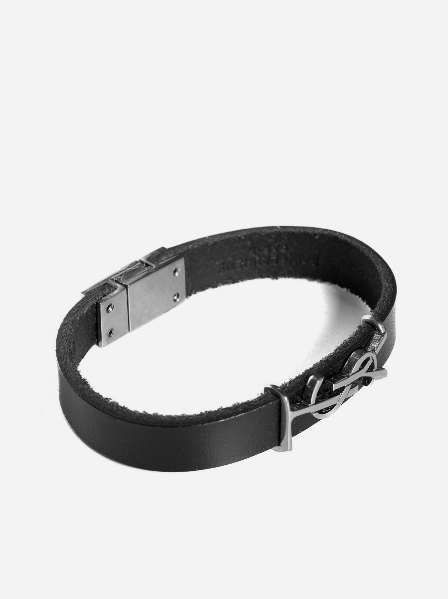 SAINT LAURENT Bracciale Opyum YSL in pelle vegan Sottocosto