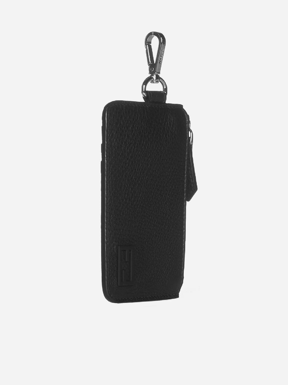 FENDI Portacarte in pelle con logo Offerta
