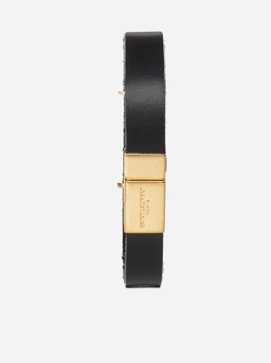 SAINT LAURENT Bracciale Opyum YSL in pelle vegan Offerte