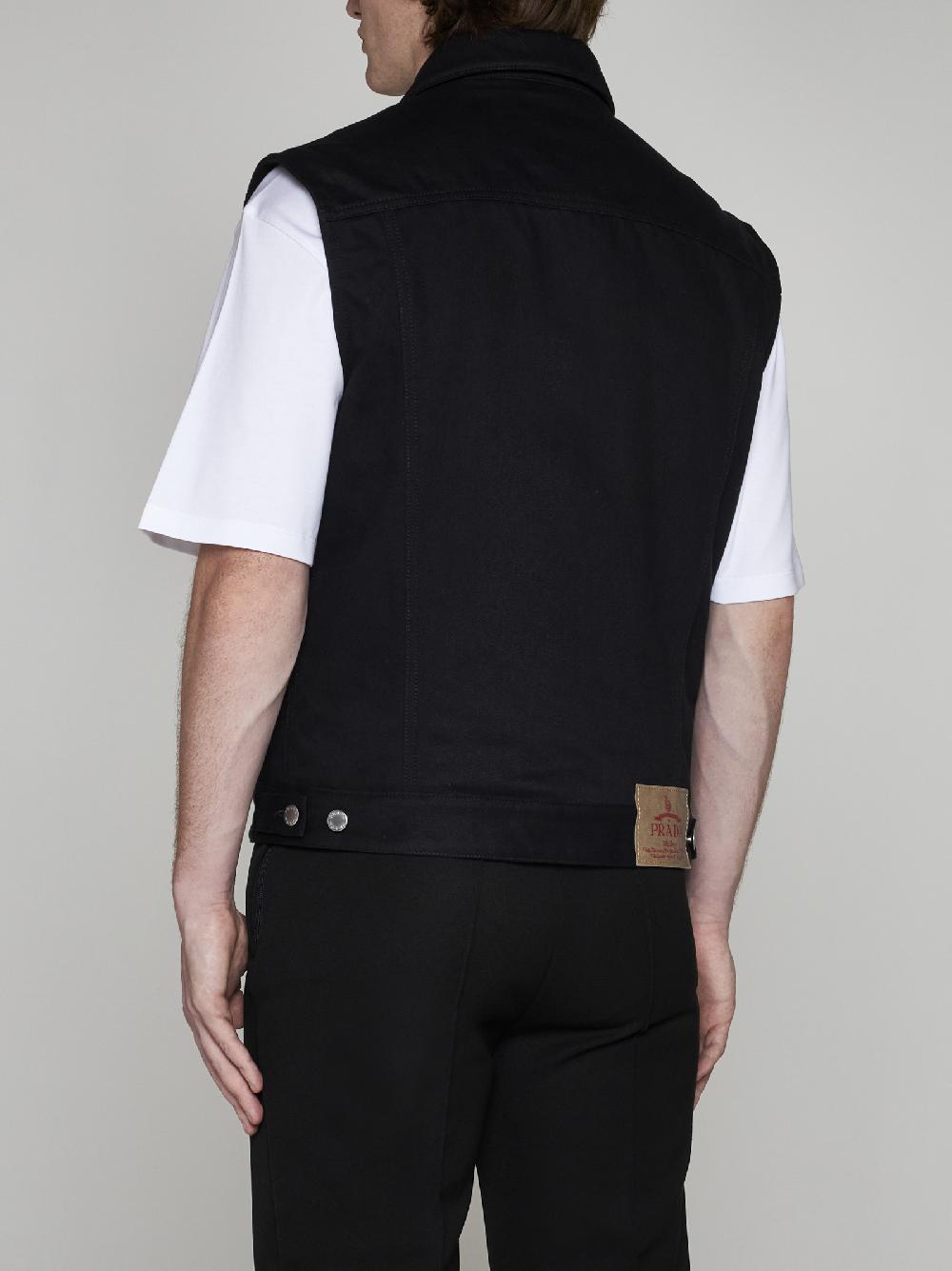 PRADA Gilet in denim Vendita
