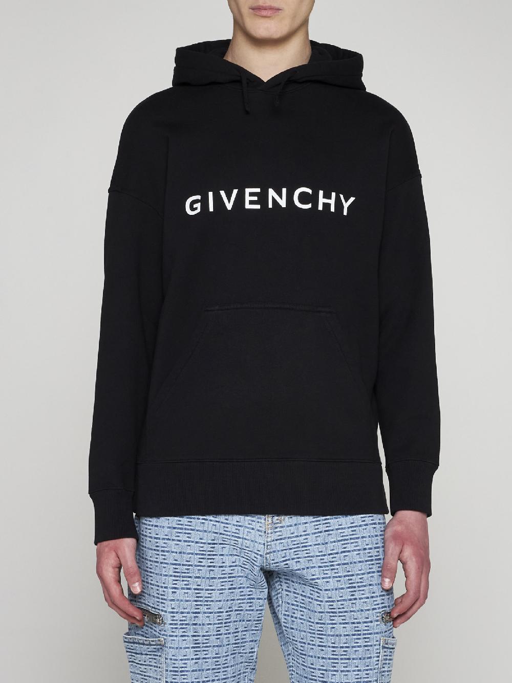 GIVENCHY Felpa in cotone con cappuccio e logo Spedizione Gratuita