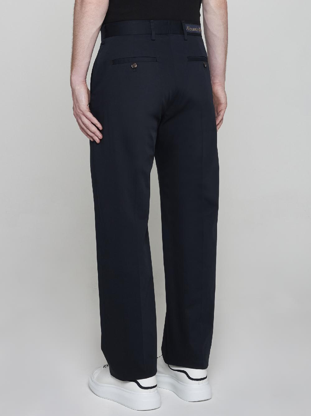 ALEXANDER MCQUEEN Pantaloni chino in cotone Qualità Garantita