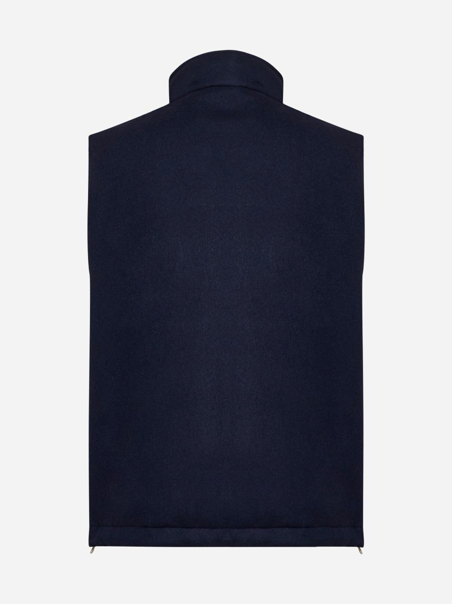 BRUNELLO CUCINELLI Gilet imbottito in flanella blu Novità