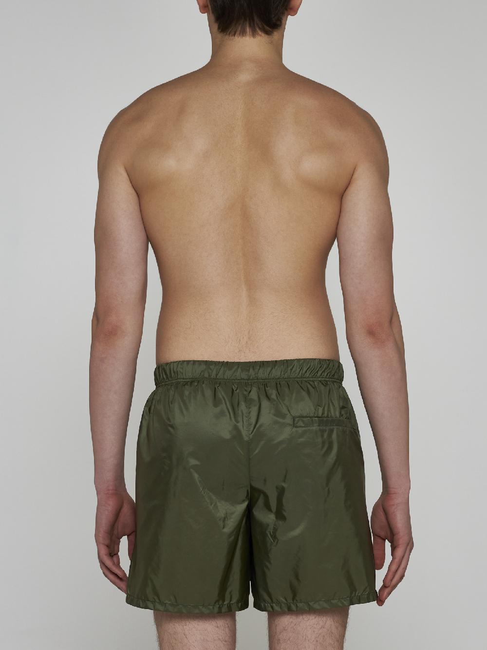 PRADA Shorts in Re-Nylon con placca-logo Offerta