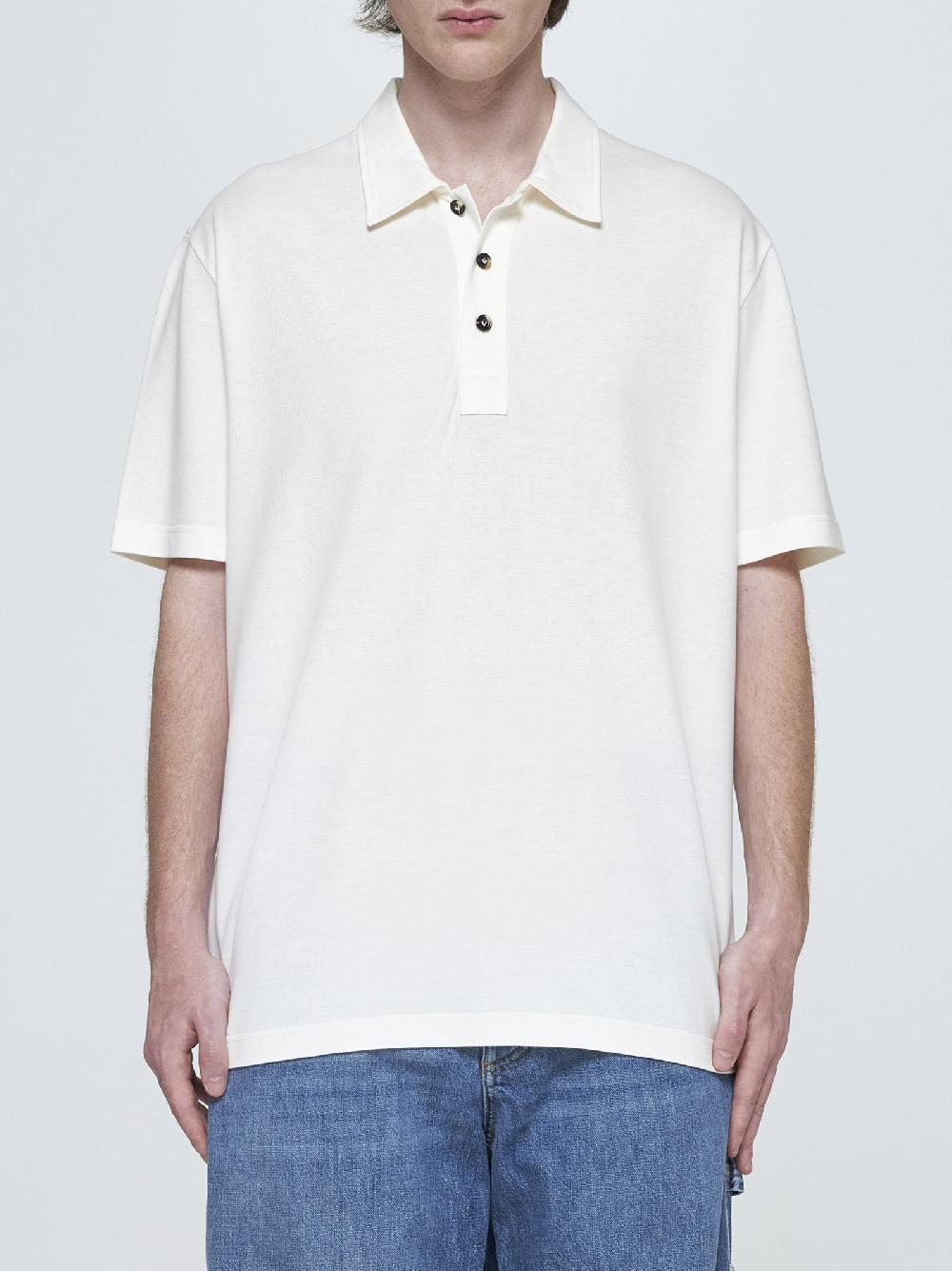 BOTTEGA VENETA Polo misto cotone e lyocell Spedizione gratuita