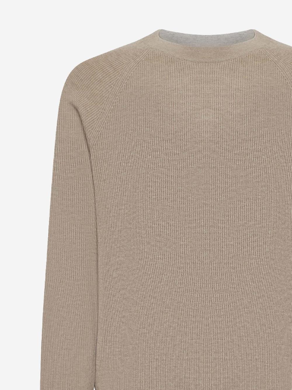 BRUNELLO CUCINELLI Maglia girocollo in cotone beige 2025
