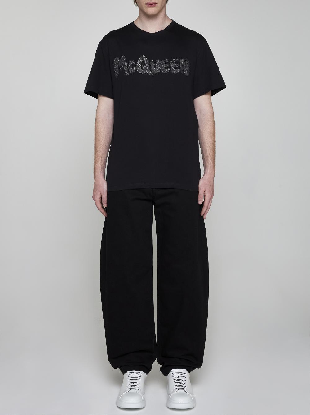 ALEXANDER MCQUEEN T-shirt in cotone con logo 2025