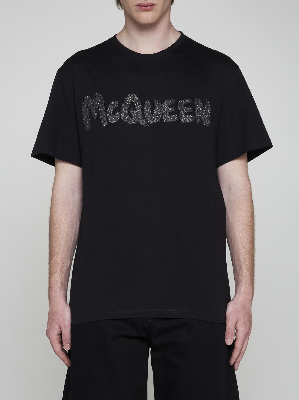 ALEXANDER MCQUEEN T-shirt in cotone con logo 2025