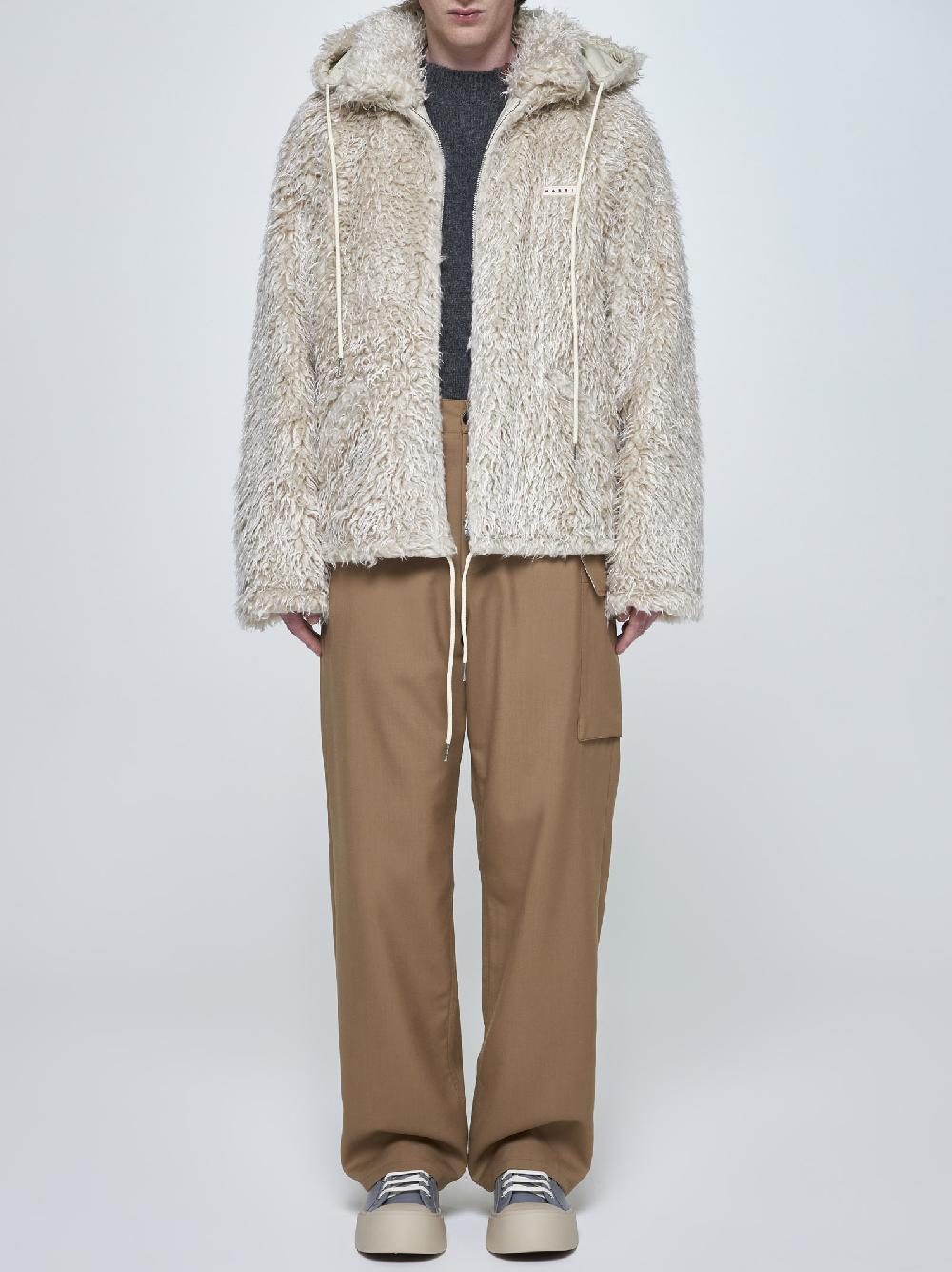 MARNI Giacca teddy in faux fur In Linea