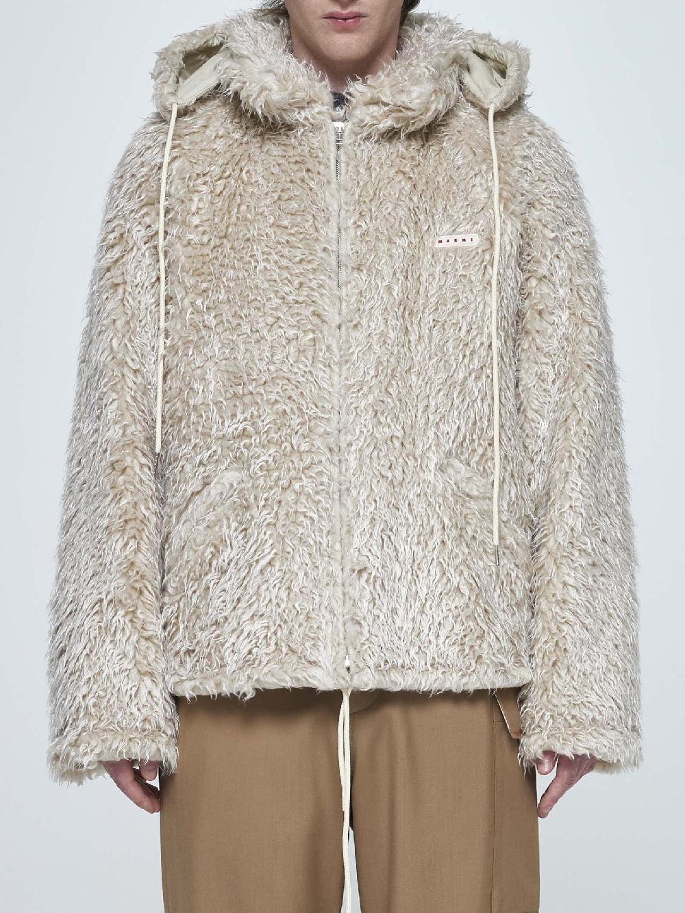 MARNI Giacca teddy in faux fur In Linea