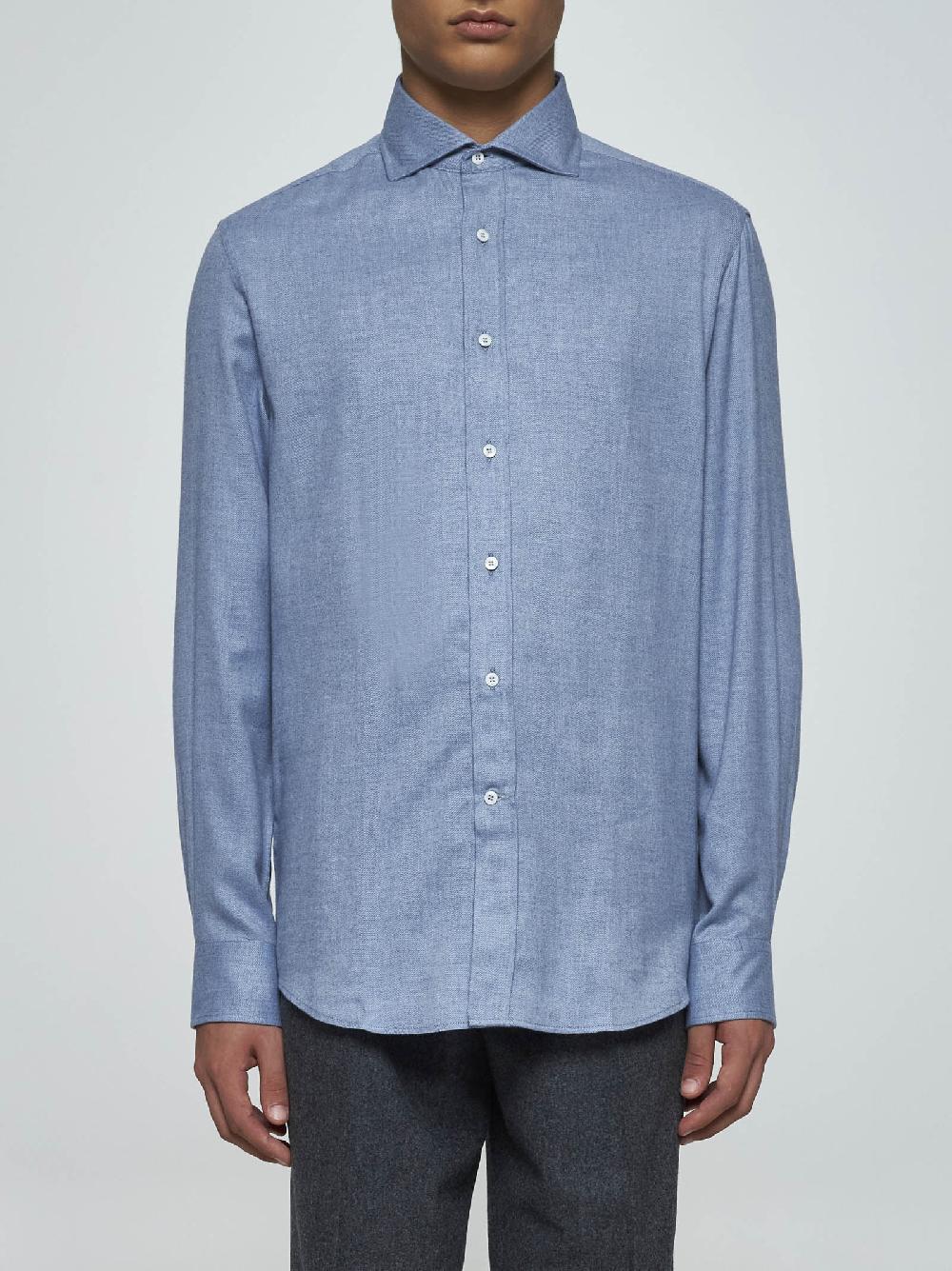 BRUNELLO CUCINELLI Camicia in cotone e lyocell Vendita