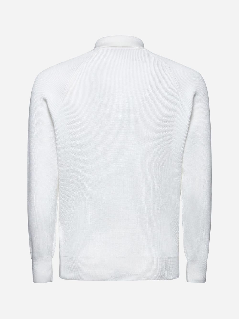 BRUNELLO CUCINELLI Polo in maglia di cotone bianco Soddisfazione Garantita