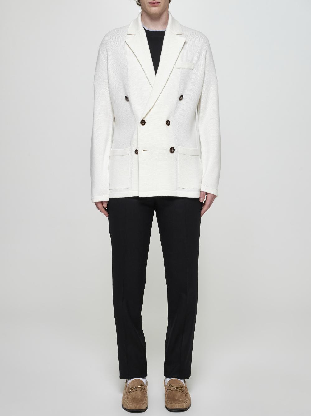BRUNELLO CUCINELLI Cardigan stile giacca in cashmere bianco Acquista Ora