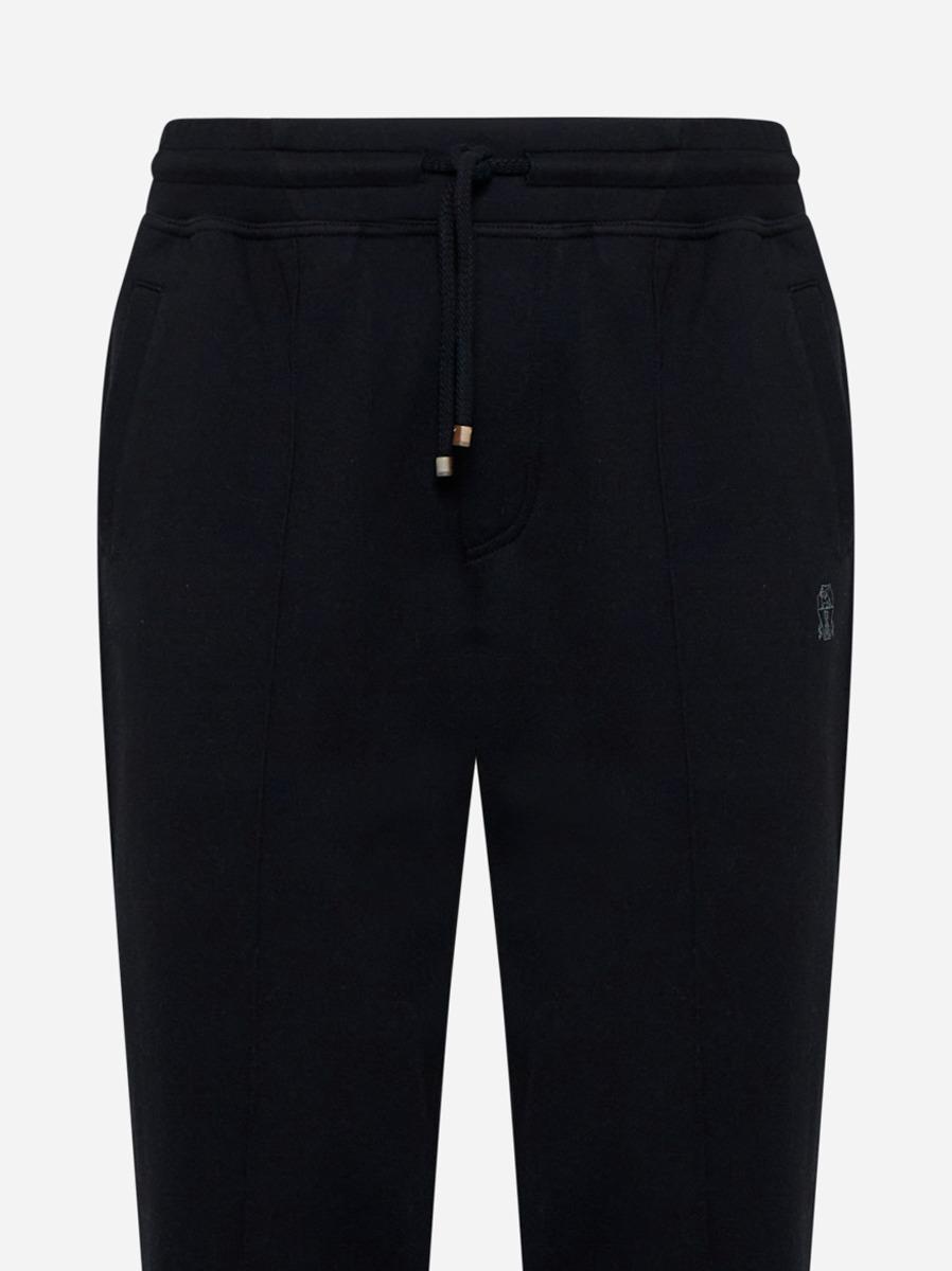 BRUNELLO CUCINELLI Pantaloni in felpa double nera Consegna Veloce