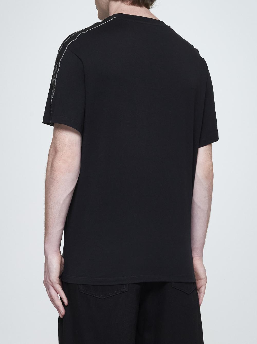 ALEXANDER MCQUEEN T-shirt in cotone con logo-tape Affare Del Giorno