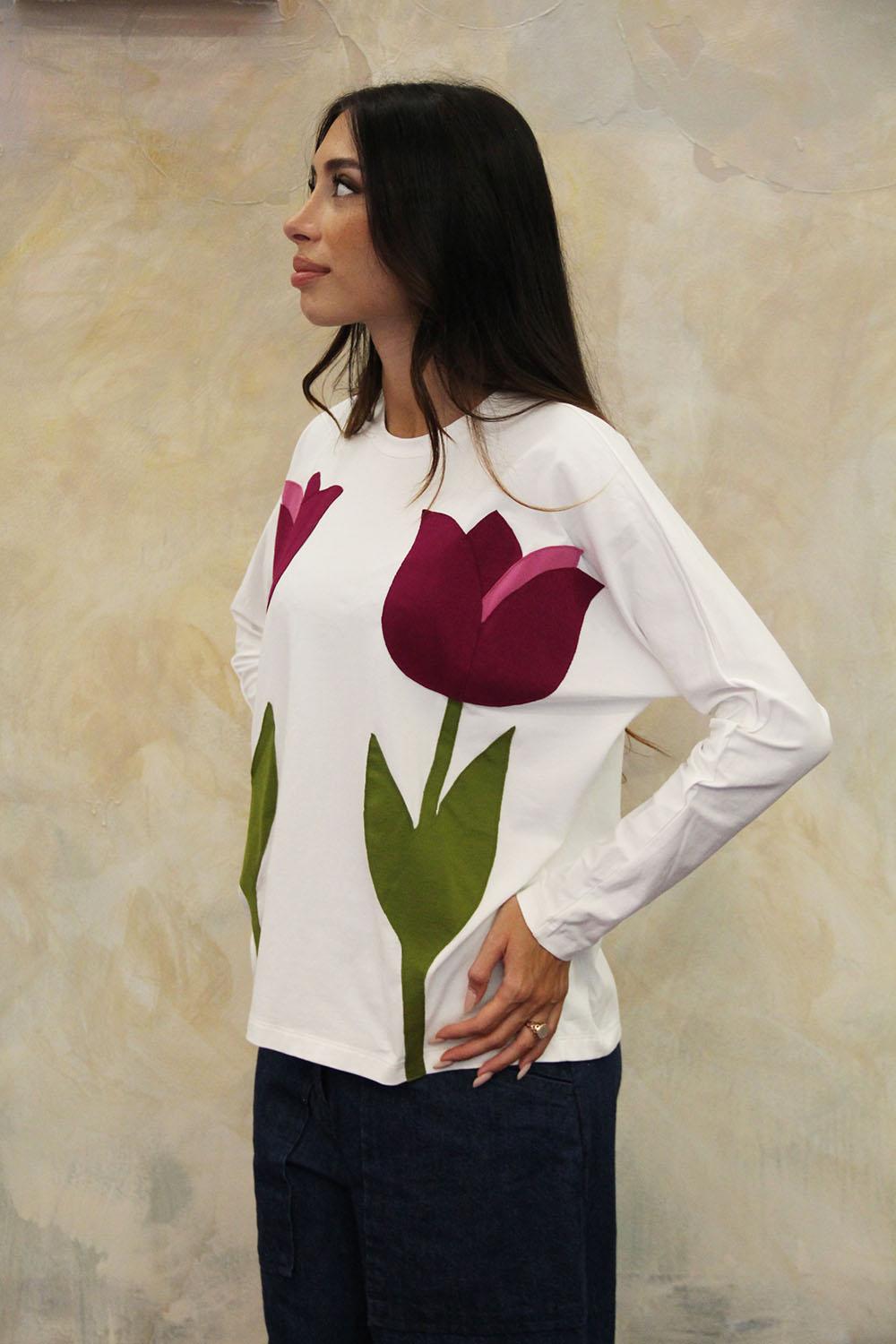 ROSÈ A POIS Abba T-shirt Bianco In Vendita
