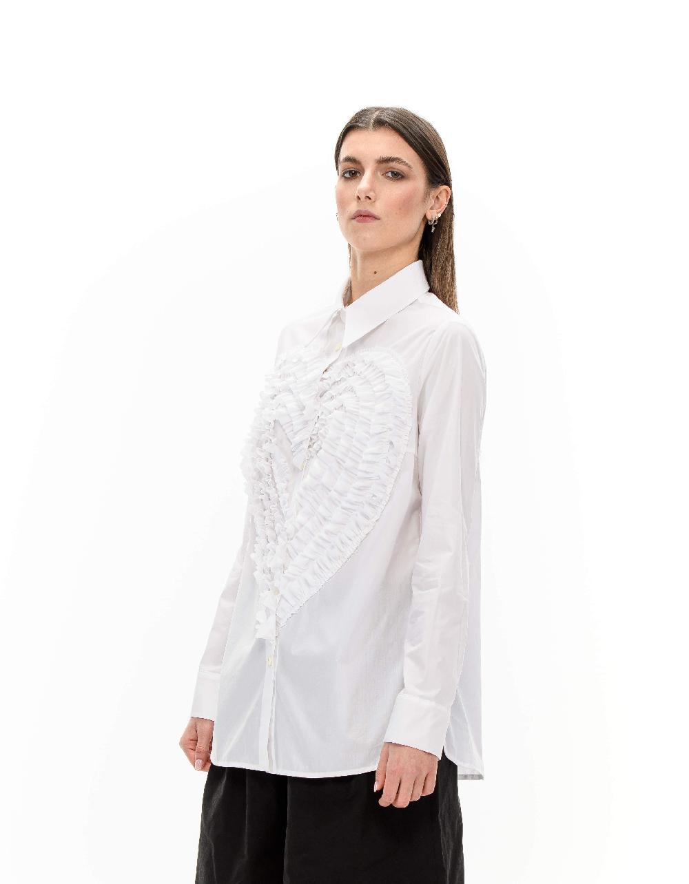 ROSÈ A POIS ENDORA Camicia bianca maxi-cuore Offerte