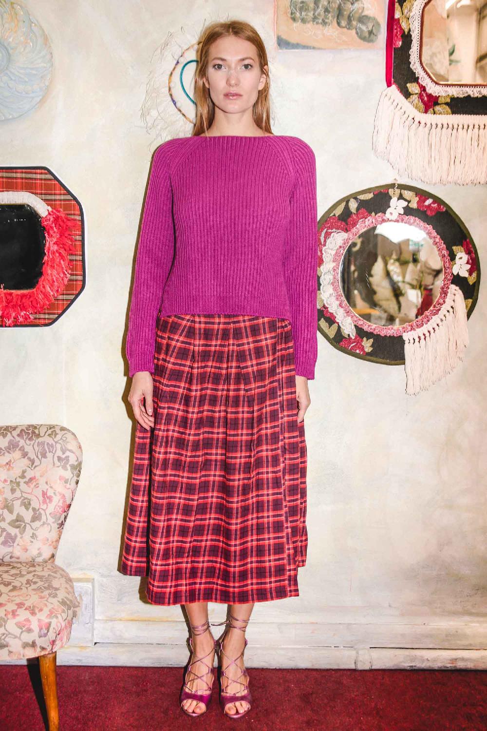 ROSÈ A POIS MIMI Gonna a scacchi Economico