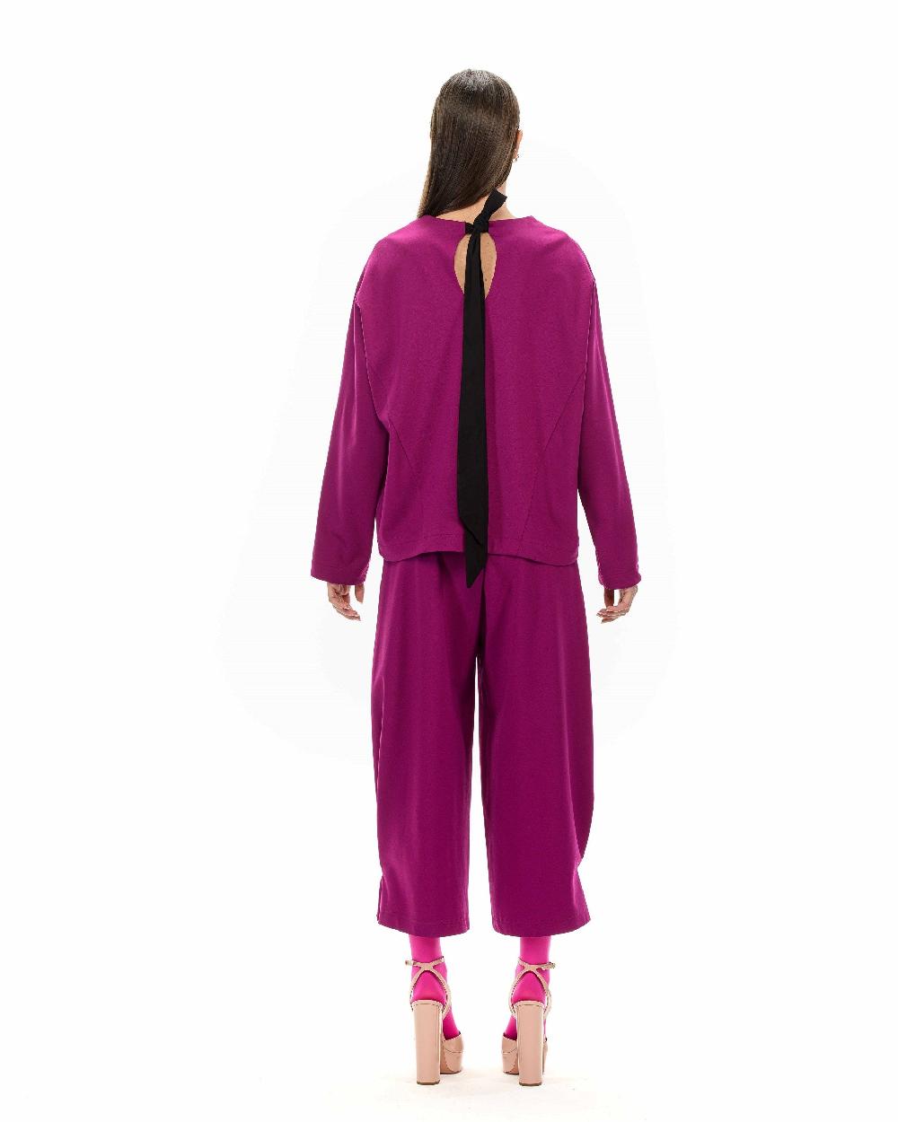 ROSÈ A POIS LENORA Blusa con fiocco Vendita Calda