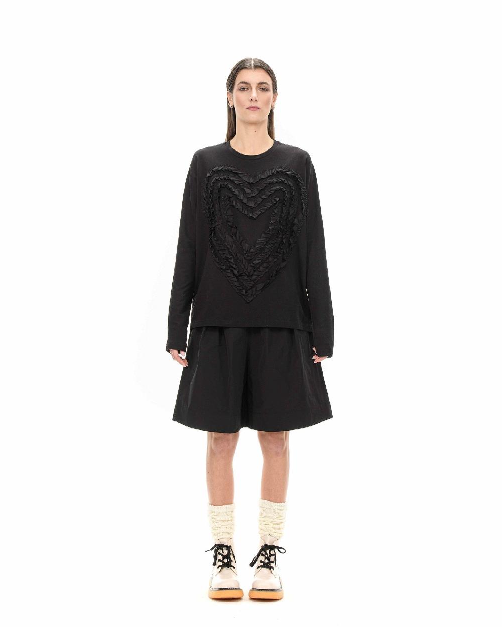 ROSÈ A POIS ARIELE Maxi bermuda nero Outlet