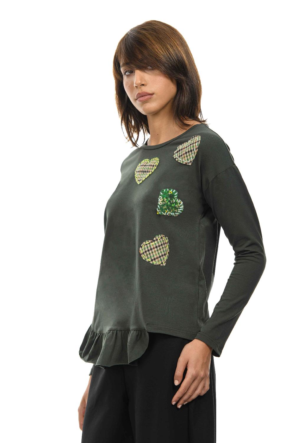 ROSÈ A POIS POLGARA T-shirt con cuori Offerta