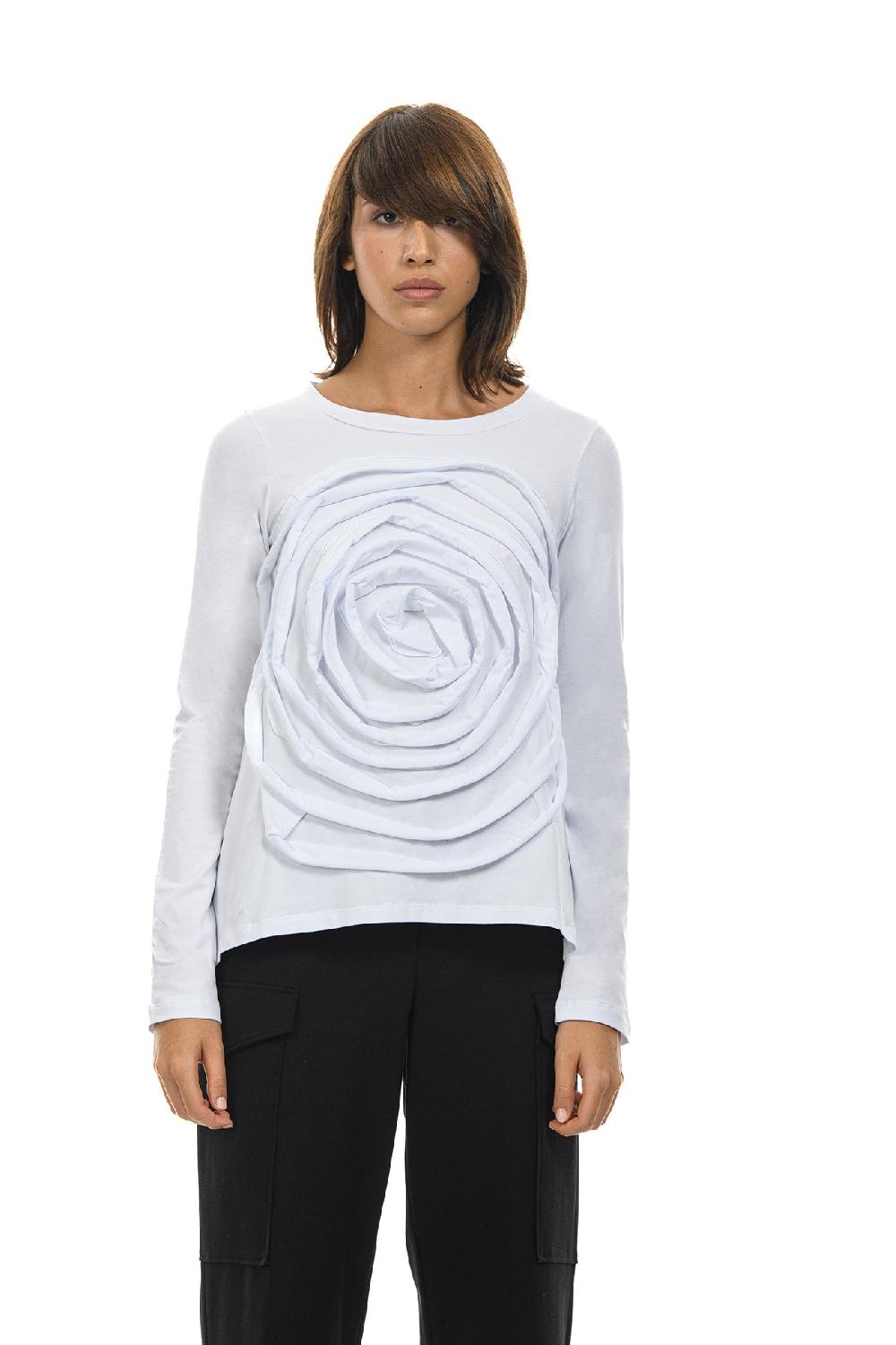 ROSÈ A POIS LEVANTE T-shirt con maxi rosa Offerta esclusiva