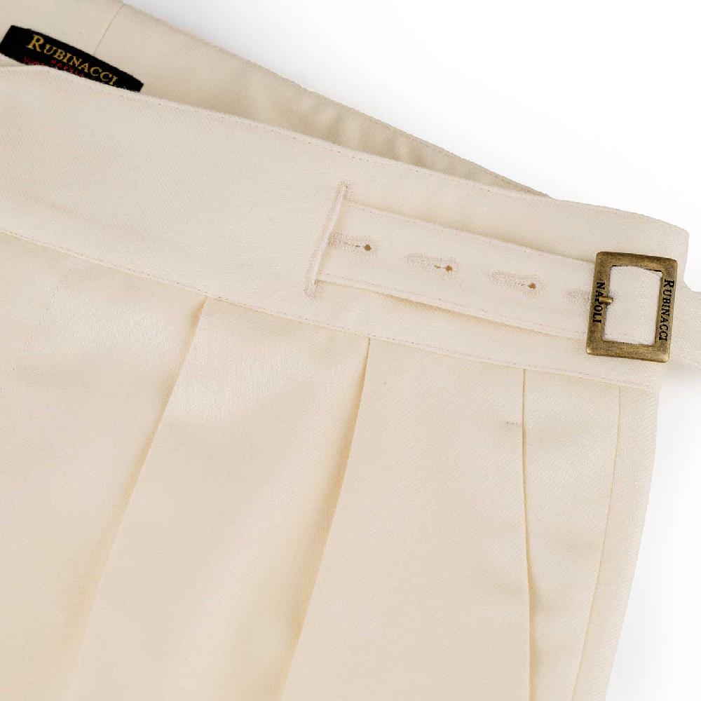 ﻿Rubinacci Vintage archive pantalone Manny in lana e cotone bianco Economico
