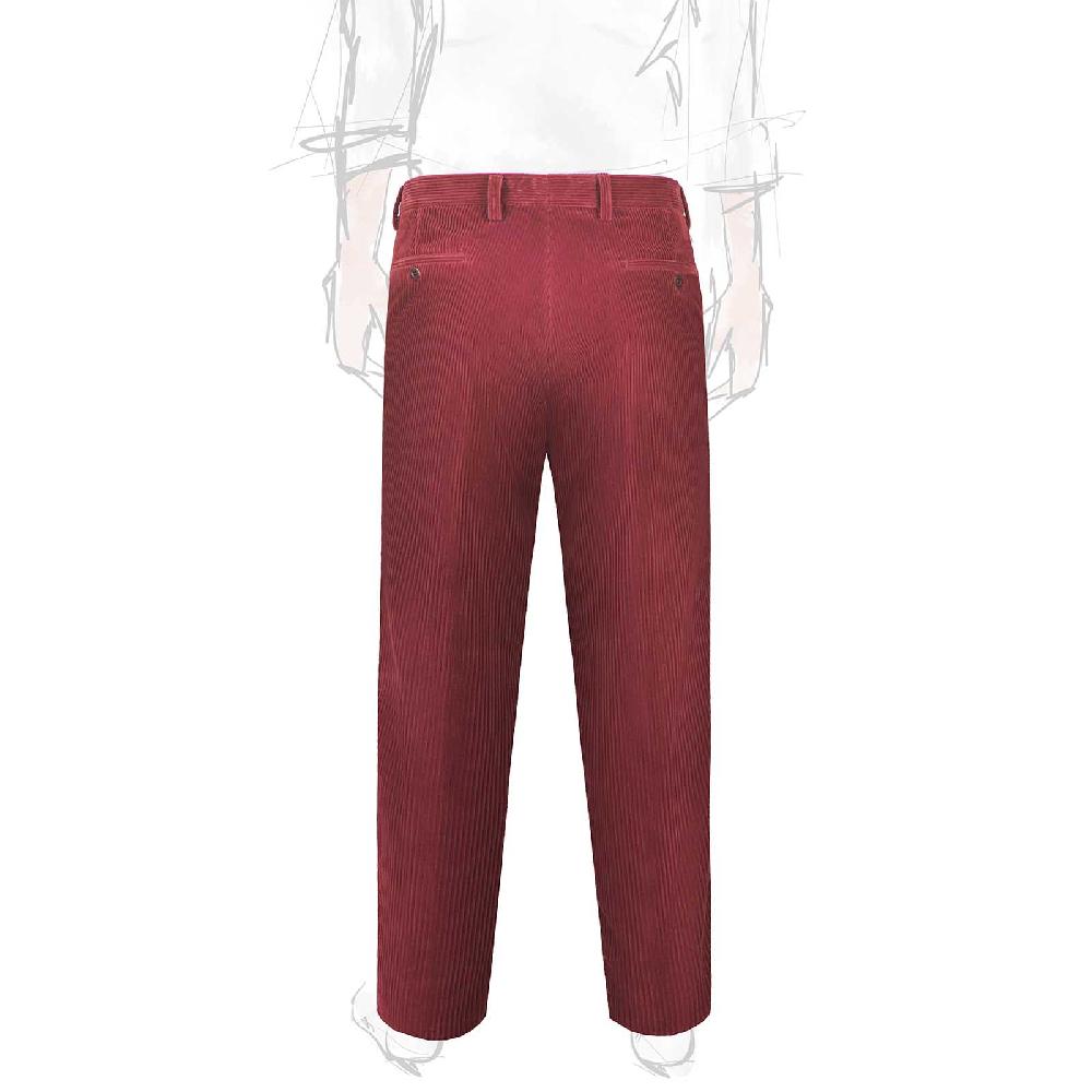 Rubinacci Vintage archive pantalone velluto a coste con pinces ciliegia In Vendita