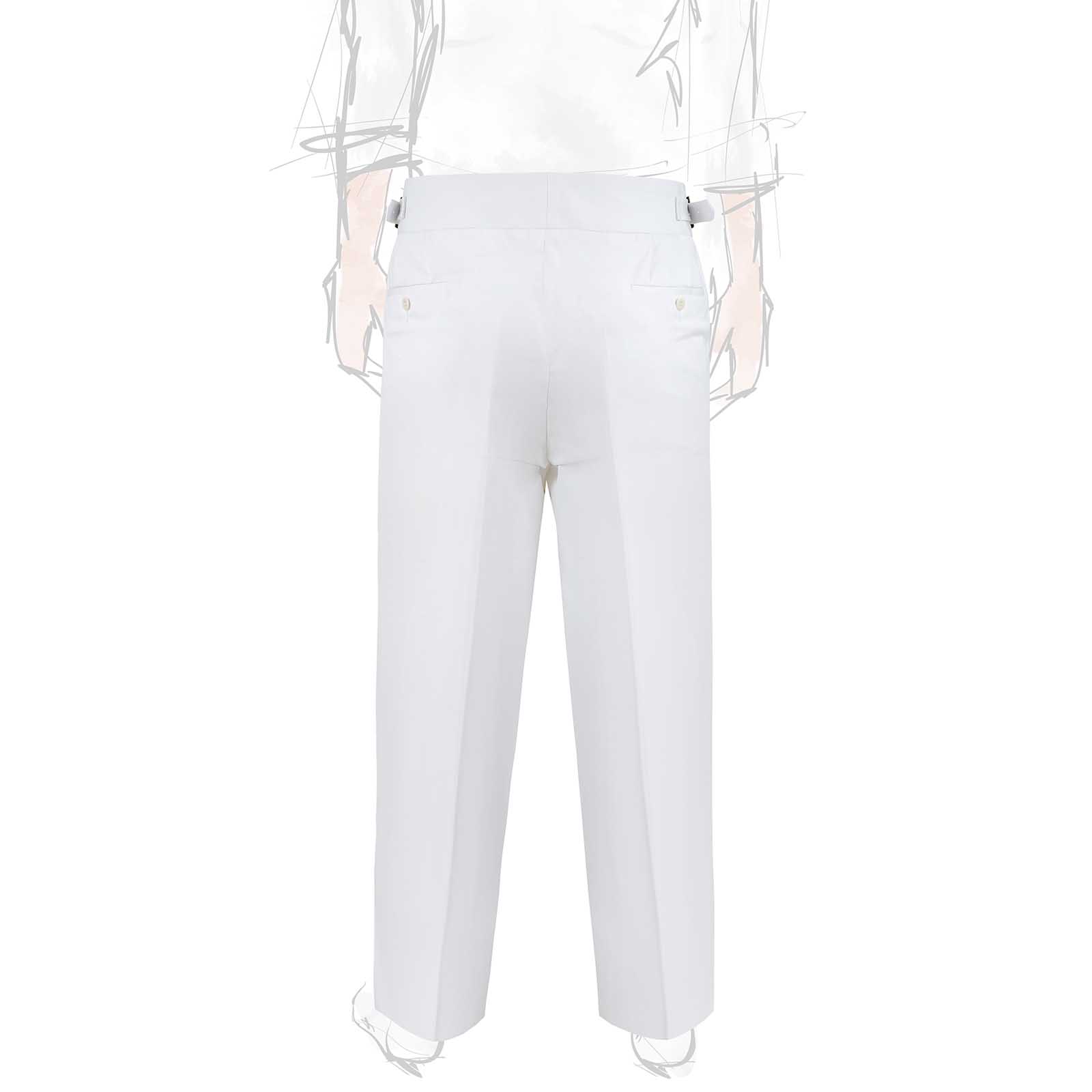 Rubinacci Vintage archive pantalone Manny in cotone bianco Vendita Economica