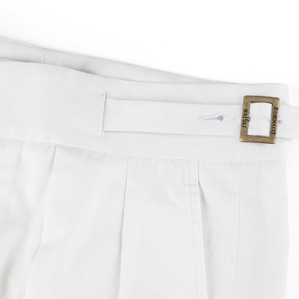 Rubinacci Vintage archive pantalone Manny in cotone bianco Vendita Economica