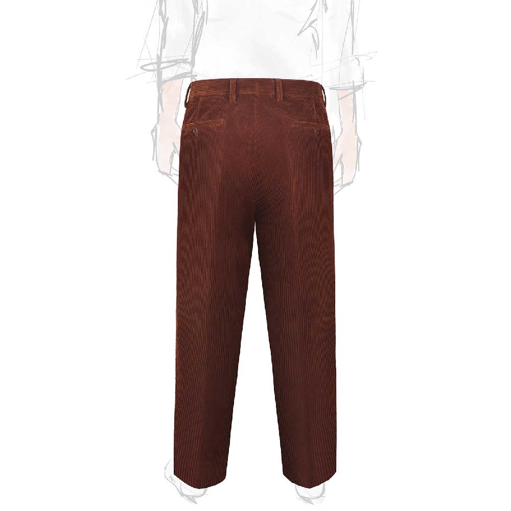 Rubinacci Vintage archive pantalone velluto a coste con pinces marrone Saldi Di Fabbrica