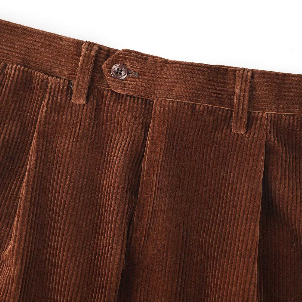 Rubinacci Vintage archive pantalone velluto a coste con pinces marrone Saldi Di Fabbrica