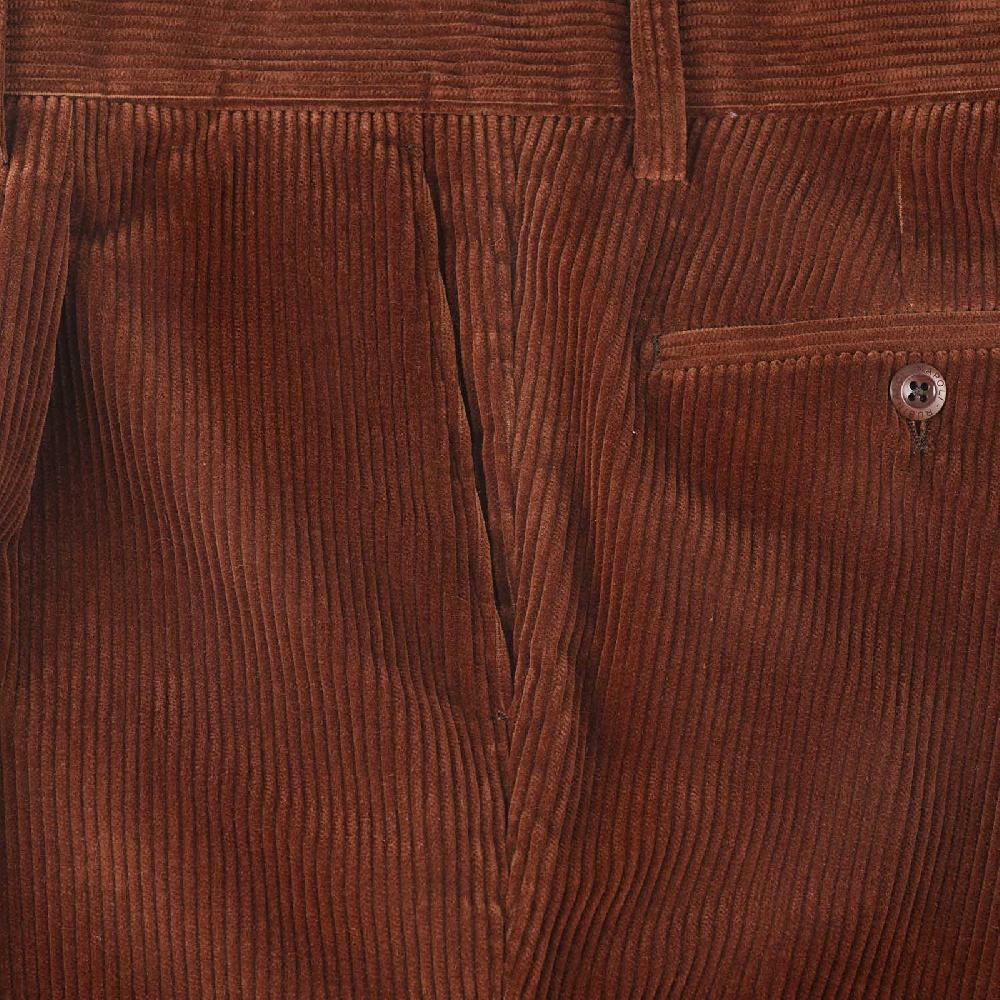 Rubinacci Vintage archive pantalone velluto a coste con pinces marrone Saldi Di Fabbrica