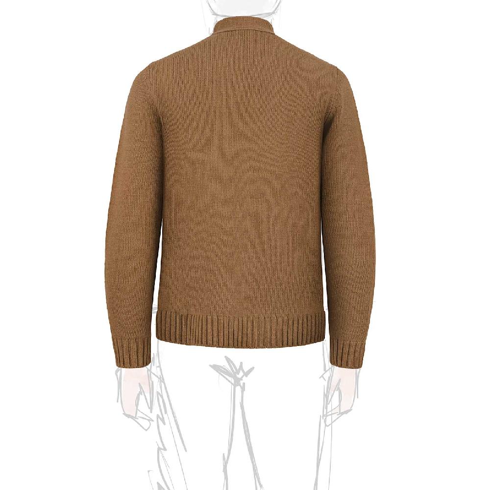Rubinacci Vintage archive cardigan a rombi in lana tabacco In Saldo