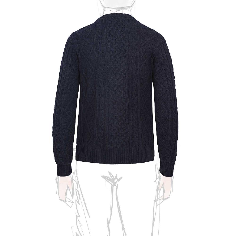 Rubinacci Vintage archive girocollo con trecce in lana blu Bestseller