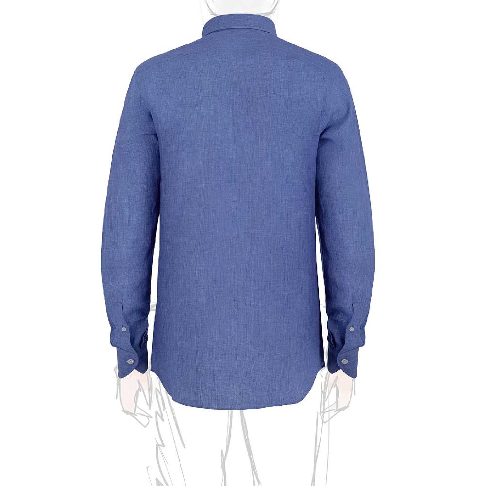 Rubinacci Vintage archive camicia in lino blu Italy