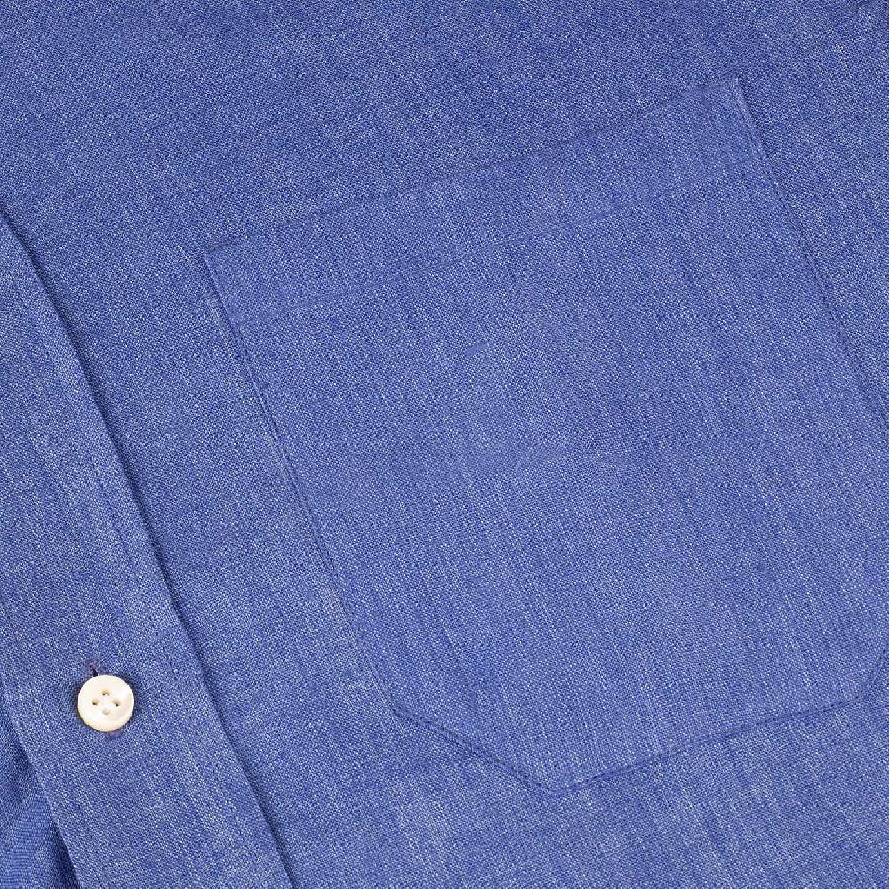 Rubinacci Vintage archive camicia in lino blu Italy
