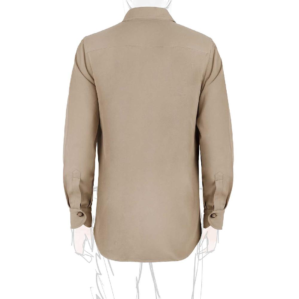 Rubinacci Serie Limitata overshirt in cotone e lino biscotto Italia