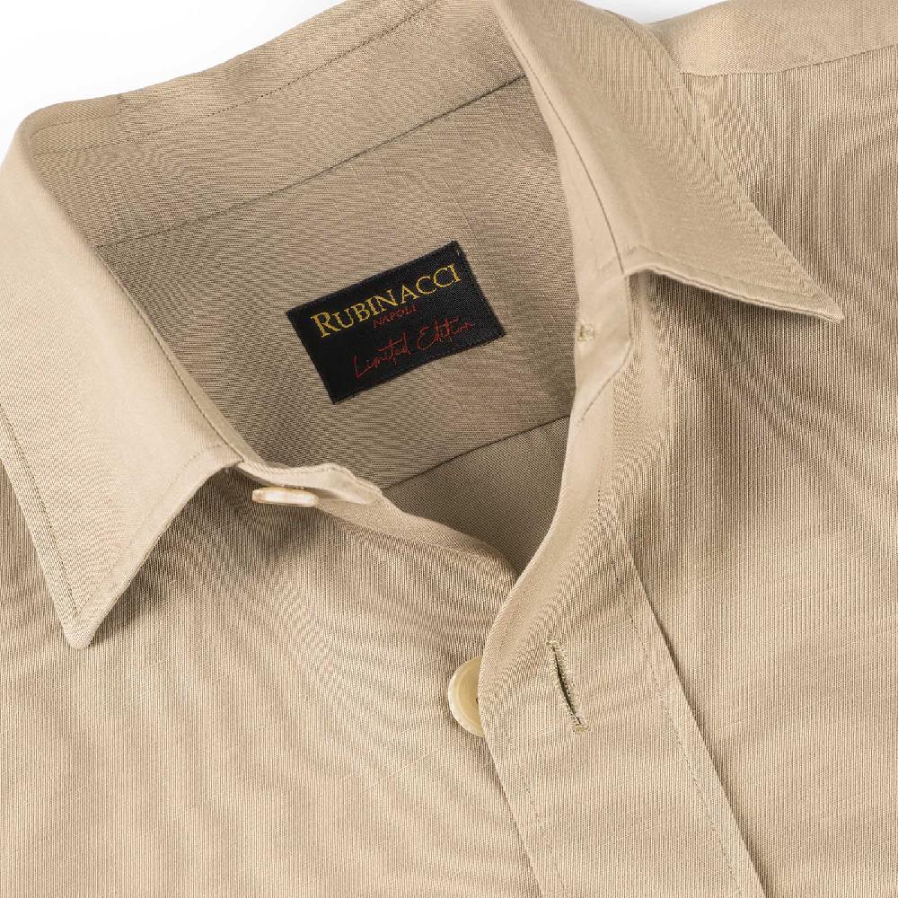 Rubinacci Serie Limitata overshirt in cotone e lino biscotto Italia