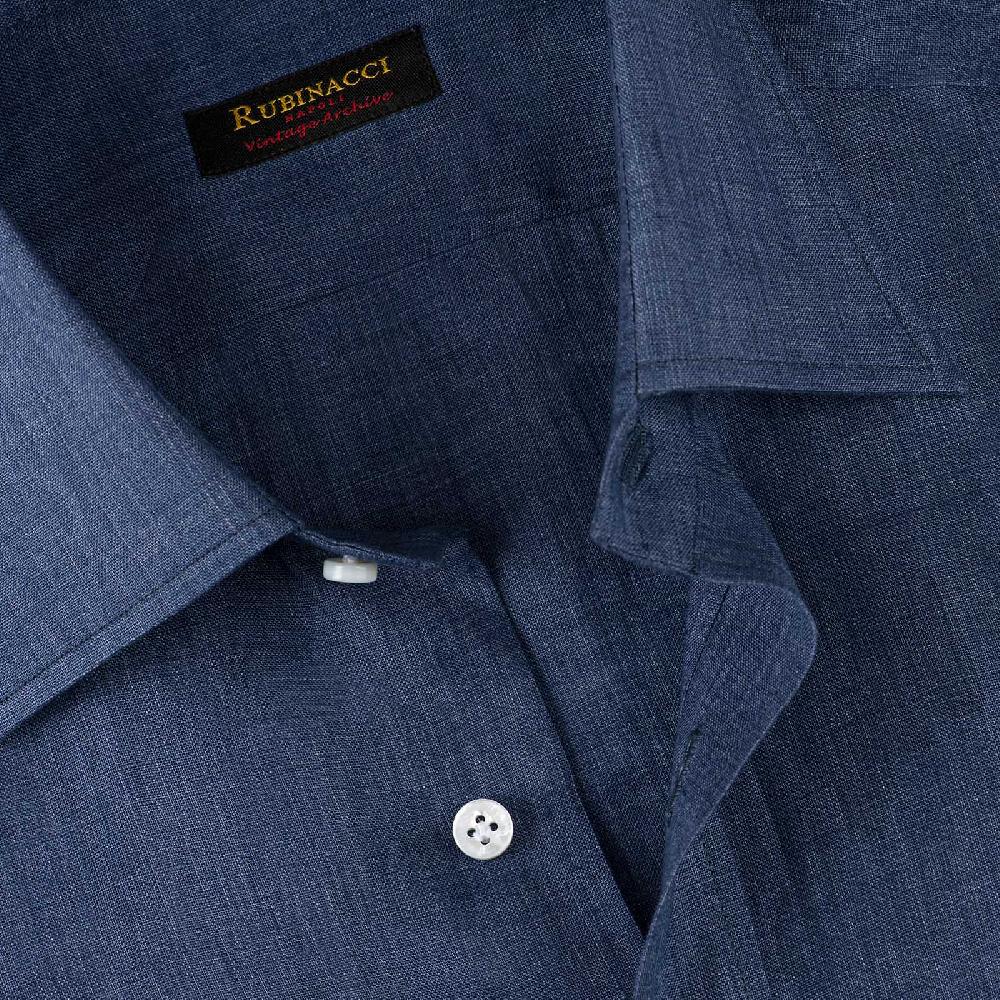 Rubinacci Vintage archive camicia in lino jeans In Linea